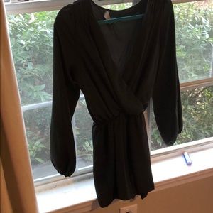 Dark green romper long sleeve